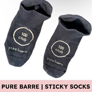 🤍 Pure Barre 100 Club Sticky Socks — Black/White (One Size)